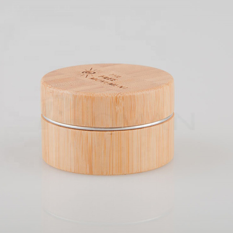 5 g, 15 g, 30 g, 50 g, 100 g, Kosmetikverpackung, Zylinderform, Bambus-Holz-Gesichtscremeflasche mit innerem Aluminiumglas 5 g, 15 g, 30 g, 50 g, 100 g, Kosmetikverpackung, Zylinderform, Bambus-Holz-Gesichtscremeflasche mit innerem Aluminiumglas