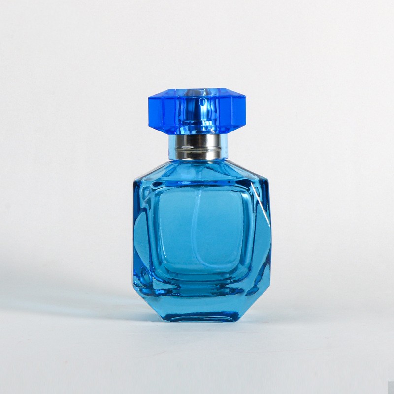 Blaue leere Glasspray-Parfümflaschen, die Glasflasche verpacken Blaue leere Glasspray-Parfümflaschen, die Glasflasche verpacken