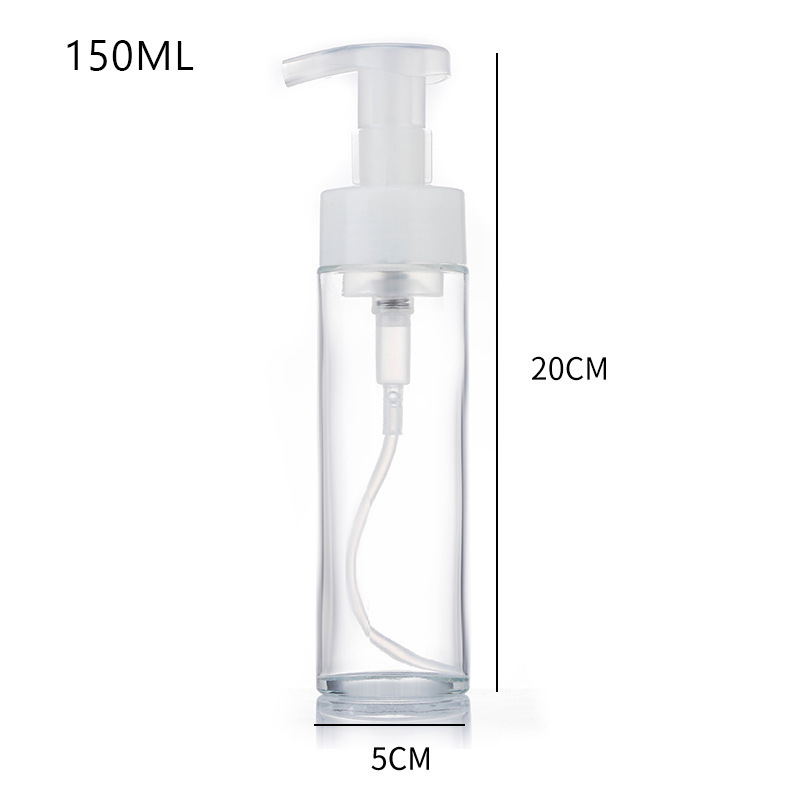 Leere Glasschaum-Pumpflasche, klare, mattierte Hautpflege-Handseifenflasche Leere Glasschaum-Pumpflasche, klare, mattierte Hautpflege-Handseifenflasche