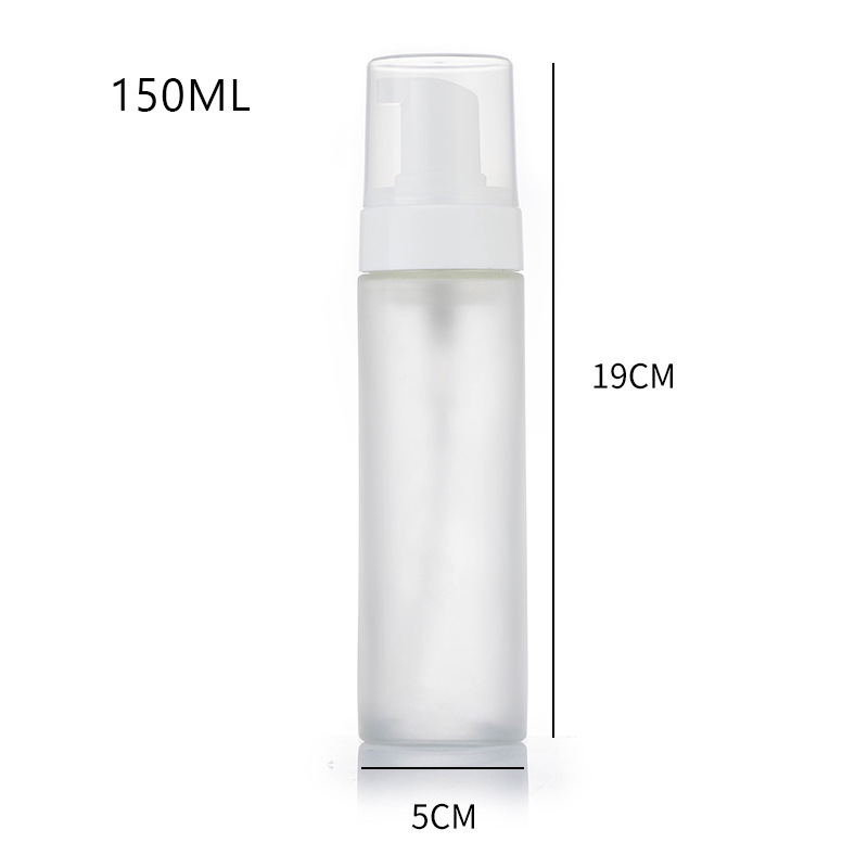 Leere Glasschaum-Pumpflasche, klare, mattierte Hautpflege-Handseifenflasche Leere Glasschaum-Pumpflasche, klare, mattierte Hautpflege-Handseifenflasche