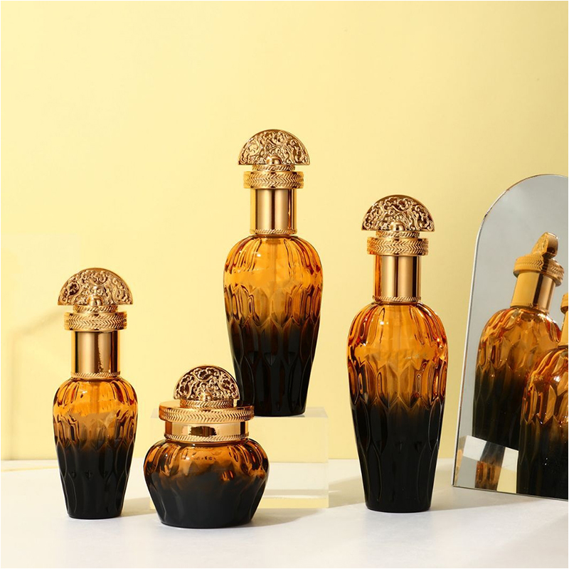 Mattierte Klarglas-Hautpflegeverpackung, Kosmetikbehälter, Glaslotionflasche mit Tropfpumpe Mattierte Klarglas-Hautpflegeverpackung, Kosmetikbehälter, Glaslotionflasche mit Tropfpumpe