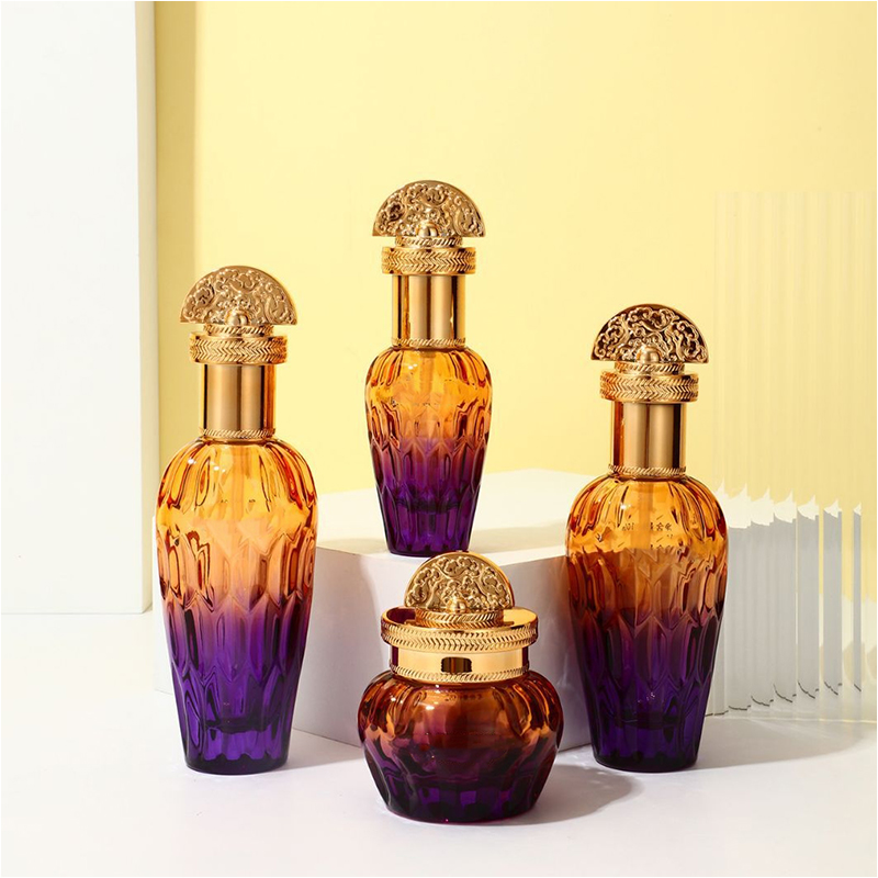 Mattierte Klarglas-Hautpflegeverpackung, Kosmetikbehälter, Glaslotionflasche mit Tropfpumpe Mattierte Klarglas-Hautpflegeverpackung, Kosmetikbehälter, Glaslotionflasche mit Tropfpumpe