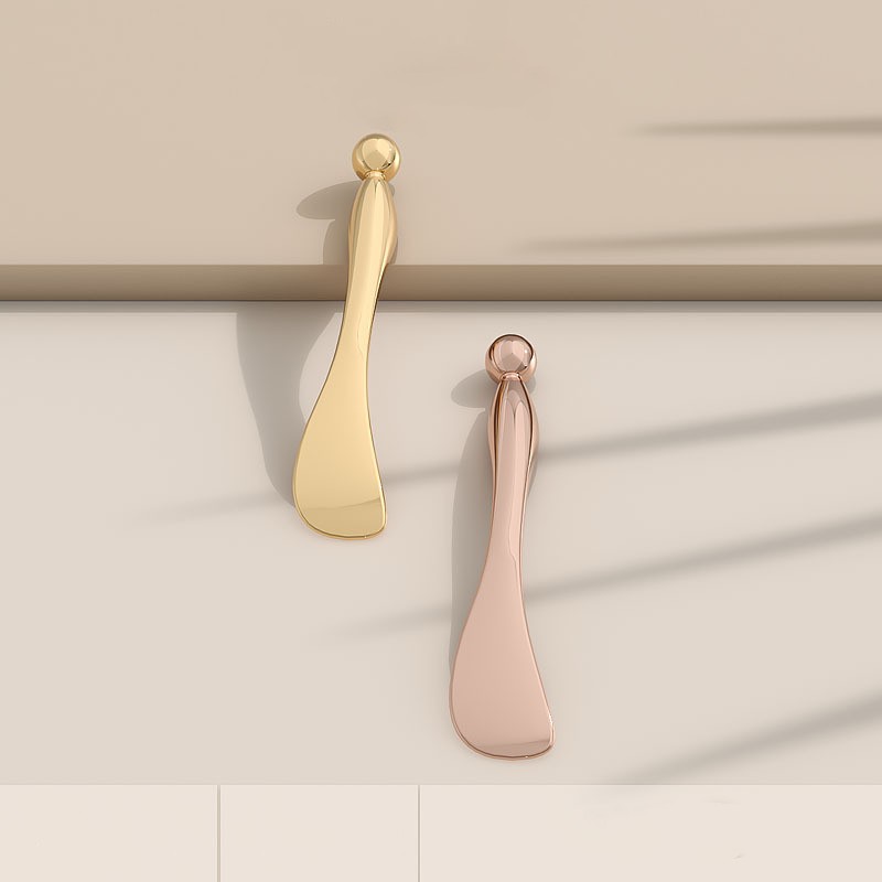 Personal Label Massagekopf Kosmetiklöffel Gold Silber Augencreme Massagestab Metall Kosmetikspatel