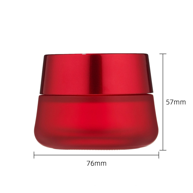 Rundes kosmetisches rotes Cremeglas, leeres Glas-Cremeglas Rundes kosmetisches rotes Cremeglas, leeres Glas-Cremeglas