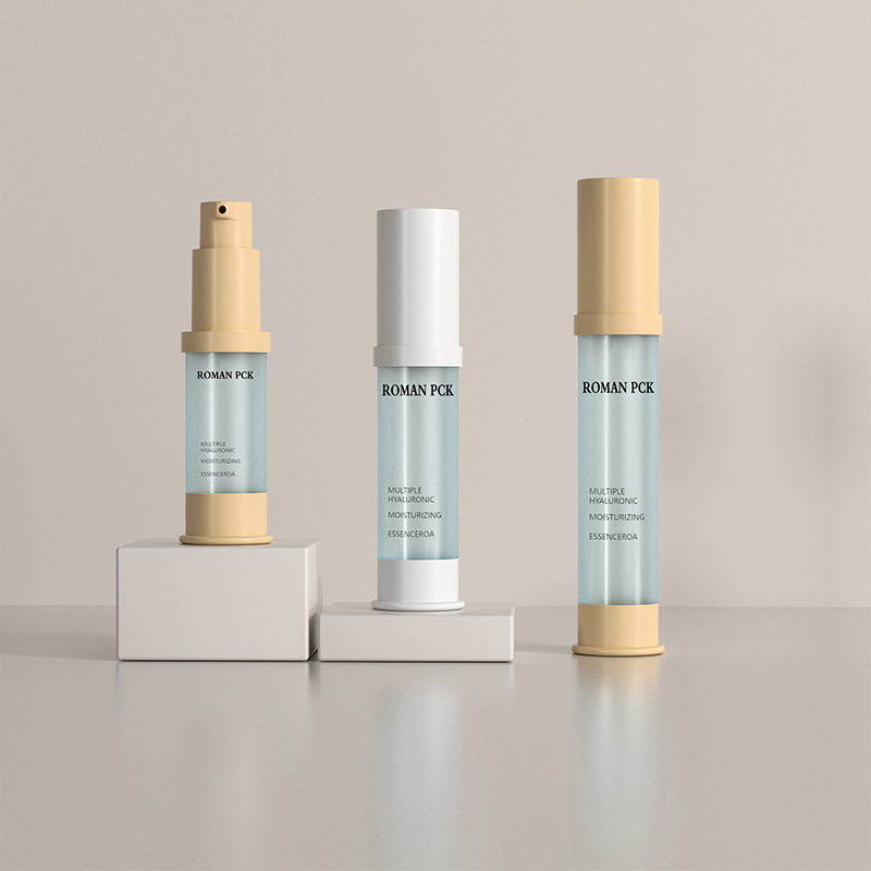 15 ml, 30 ml, 1 Unze, mattierte Airless-Pumpflasche, blau, schlanke Form, Zylinder, hoch, kosmetisches Creme-Gel für Gesichtsserum, Lotion, Rouge-Gel