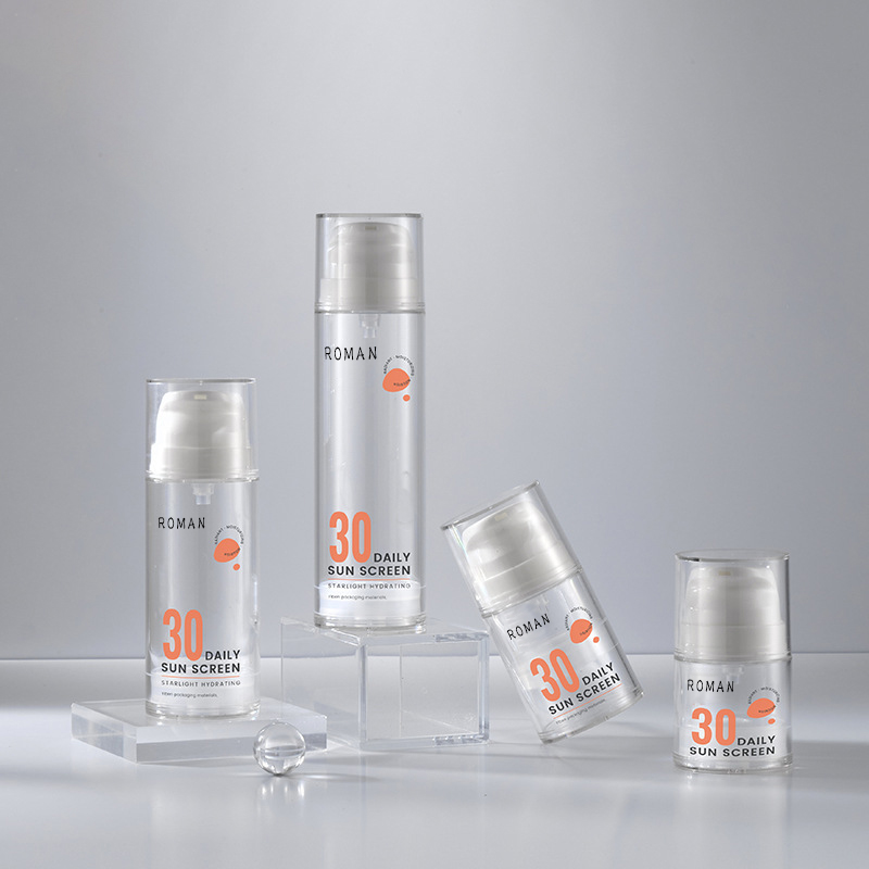 15 ml, 30 ml, 50 ml, 100 ml, 120 ml, transparente weiße Airless-Verpackung, Pumpflasche für Hautpflege, Serum, Körperöl