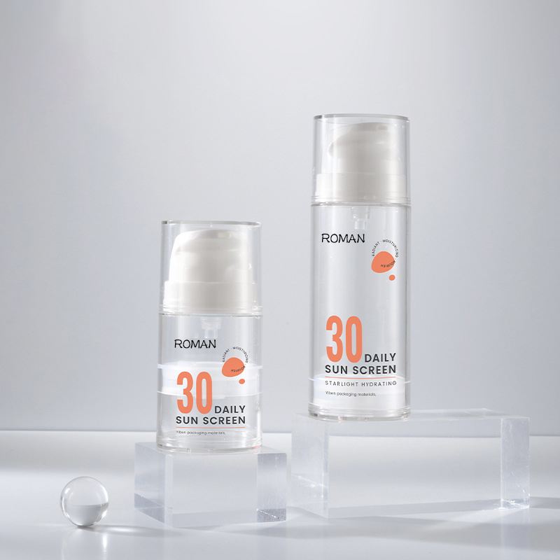 15 ml, 30 ml, 50 ml, 100 ml, 120 ml, transparente weiße Airless-Verpackung, Pumpflasche für Hautpflege, Serum, Körperöl 15 ml, 30 ml, 50 ml, 100 ml, 120 ml, transparente weiße Airless-Verpackung, Pumpflasche für Hautpflege, Serum, Körperöl