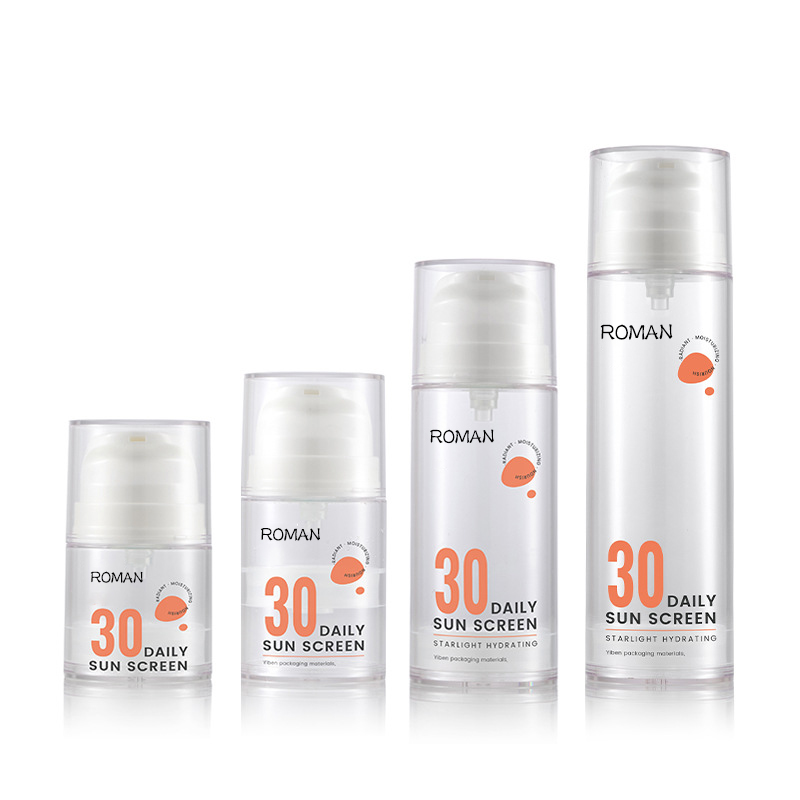 15 ml, 30 ml, 50 ml, 100 ml, 120 ml, transparente weiße Airless-Verpackung, Pumpflasche für Hautpflege, Serum, Körperöl 15 ml, 30 ml, 50 ml, 100 ml, 120 ml, transparente weiße Airless-Verpackung, Pumpflasche für Hautpflege, Serum, Körperöl