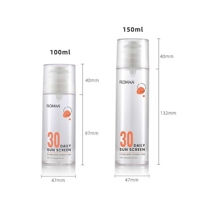 15 ml, 30 ml, 50 ml, 100 ml, 120 ml, transparente weiße Airless-Verpackung, Pumpflasche für Hautpflege, Serum, Körperöl 15 ml, 30 ml, 50 ml, 100 ml, 120 ml, transparente weiße Airless-Verpackung, Pumpflasche für Hautpflege, Serum, Körperöl