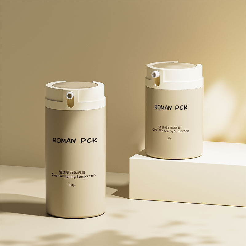 30 ml 50 ml Beige Airless Lotion Pump Sonnenschutzcreme-Flaschen für Hautpflege-Serum-Gesichtsmaske