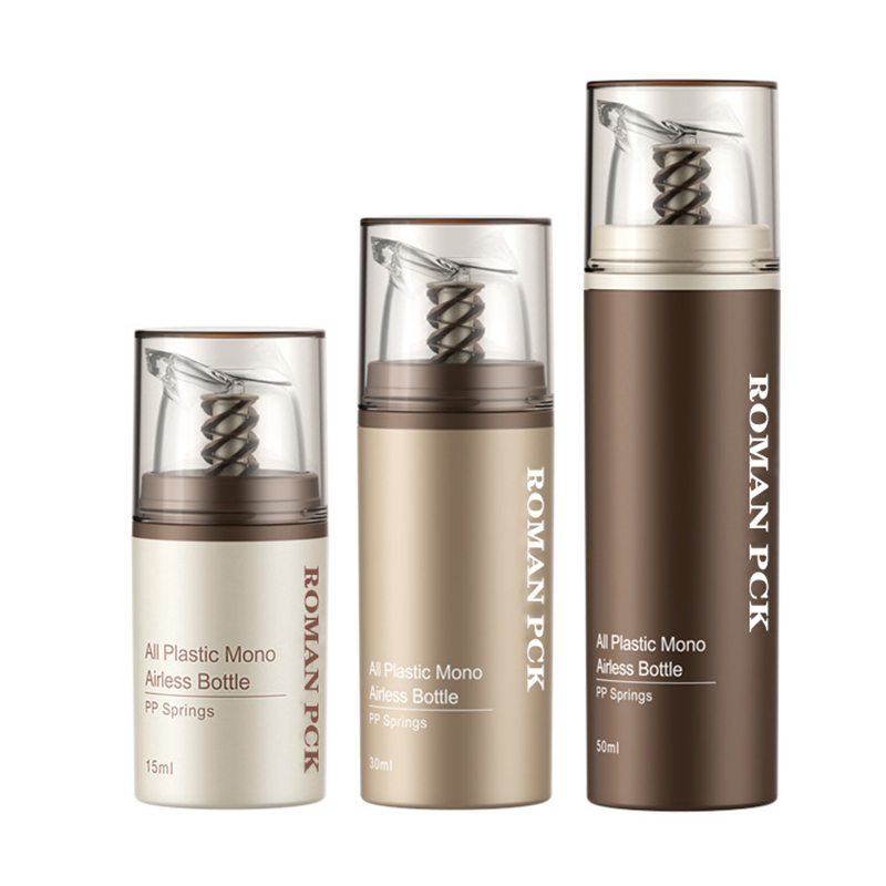 Braune Kunststoff-Airless-Kosmetikcreme-Pumpflasche, Hautpflege-Spender, Make-up-Behälter für Creme-Gel-Lotion Braune Kunststoff-Airless-Kosmetikcreme-Pumpflasche, Hautpflege-Spender, Make-up-Behälter für Creme-Gel-Lotion