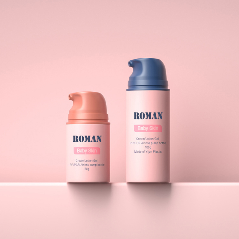 Kostenlose Probe, matt, 30 ml, 50 ml, Airless-Lotion-Pumpflaschen aus Kunststoff für Hautpflegeserum, Airless-Behälter für Babycreme