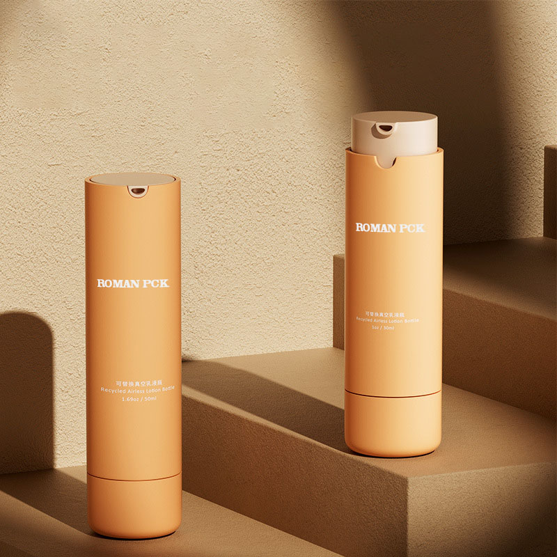 Orange 15 ml 30 ml 50 ml Kunststoff-Airless-Pumpflasche PP für Creme-Lotion-Hautpflege-Kosmetik-Serum-Verpackung