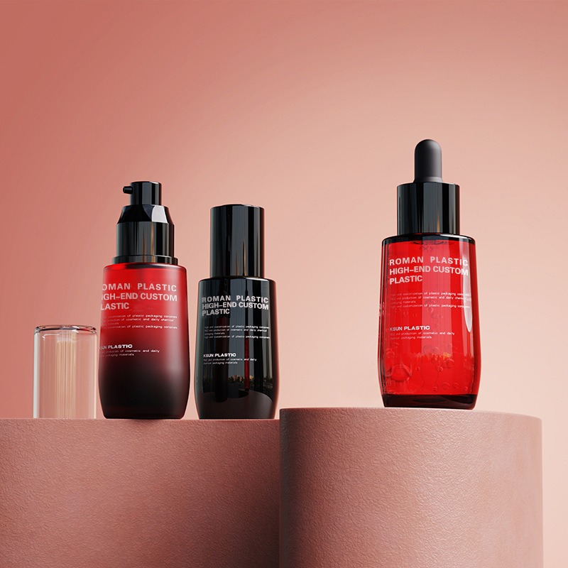 Nachfüllbare kosmetische Ölflasche, 50 ml, Weinrot, PETG-Gesichtspflege-Serum-Tropfflasche mit Tropfer für Cremeflaschen-Set Nachfüllbare kosmetische Ölflasche, 50 ml, Weinrot, PETG-Gesichtspflege-Serum-Tropfflasche mit Tropfer für Cremeflaschen-Set