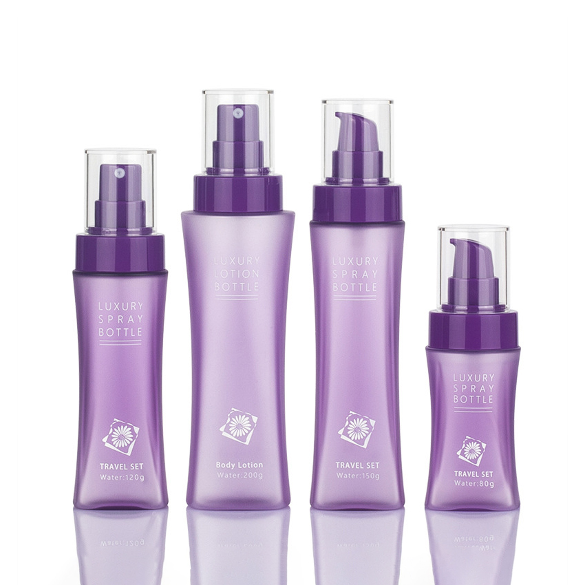 80 ml, 120 ml, 150 ml, 200 ml, Taillenförmige Haustier-Reiseflasche aus Kunststoff, explosives Design für Lotionen, Toner, Wasser, kleine praktische Sprühflasche