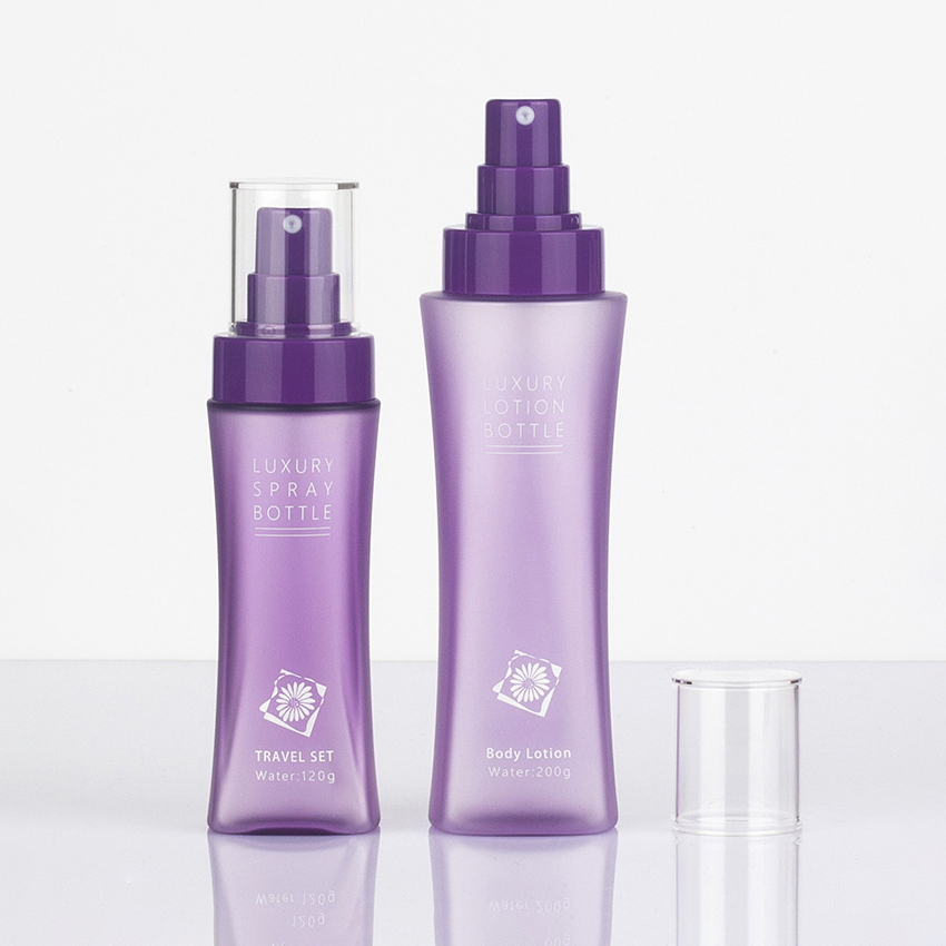 80 ml, 120 ml, 150 ml, 200 ml, Taillenförmige Haustier-Reiseflasche aus Kunststoff, explosives Design für Lotionen, Toner, Wasser, kleine praktische Sprühflasche