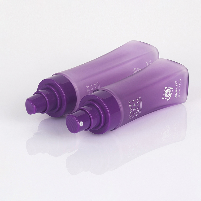 80 ml, 120 ml, 150 ml, 200 ml, Taillenförmige Haustier-Reiseflasche aus Kunststoff, explosives Design für Lotionen, Toner, Wasser, kleine praktische Sprühflasche