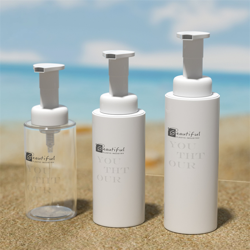 100 ml, 120 ml, 150 ml, 200 ml, 300 ml weiße PET-Flasche mit weißer Schaumpumpe zum Schäumen von Seifen und Haarpflegeprodukten, Kosmetikverpackung