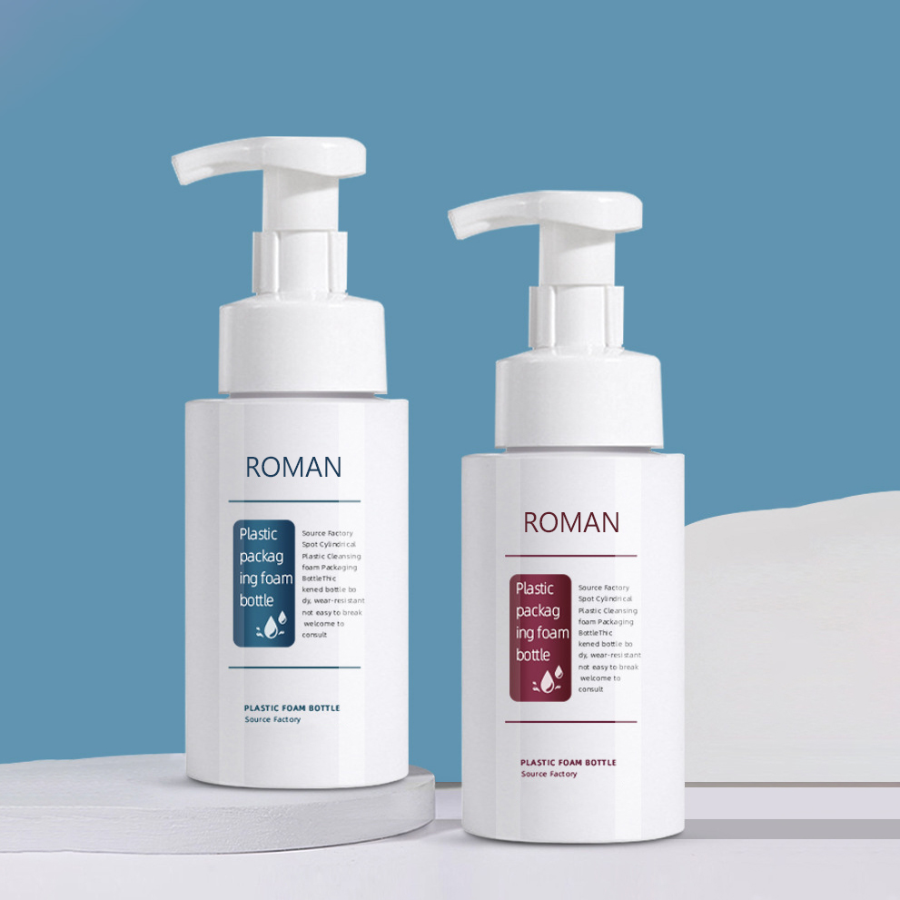 Niedliche runde Handdesinfektionsmittel-Reinigungsschaum-Pumpflasche aus Kunststoff, 200 ml, 300 ml, 500 ml, Größen für Gesichtsreinigungs-Shampoo-Verpackung