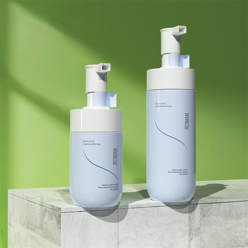 Private Label Facial Whitening Foamer Sanfte Reinigungsmousse Bubble Cleanser Blaue PET-Schaumpumpe Flasche 150 ml 200 ml 300 ml