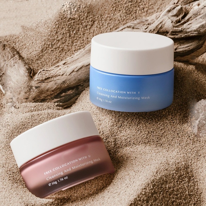 Klassische runde Cremedose aus Glas, Kosmetikverpackung für Gesichtscreme und Augencreme Klassische runde Cremedose aus Glas, Kosmetikverpackung für Gesichtscreme und Augencreme