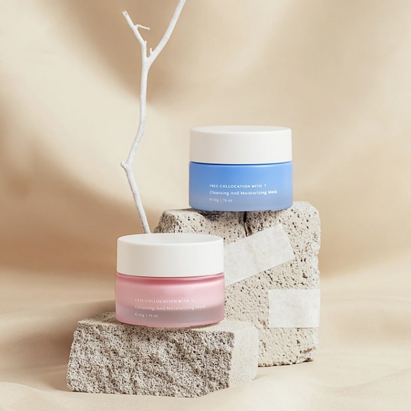 Klassische runde Cremedose aus Glas, Kosmetikverpackung für Gesichtscreme und Augencreme Klassische runde Cremedose aus Glas, Kosmetikverpackung für Gesichtscreme und Augencreme