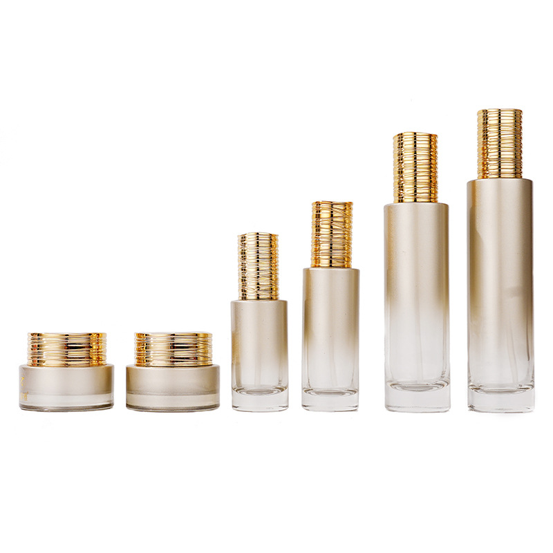 Serumflasche aus Glas mit galvanisch gebürstetem Deckel Serumflasche aus Glas mit galvanisch gebürstetem Deckel