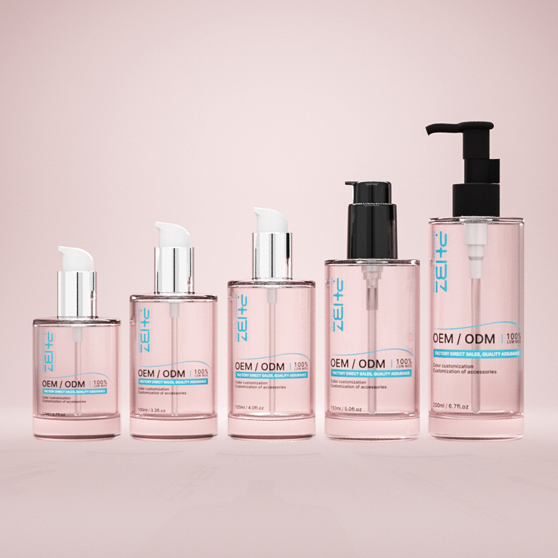 Kosmetische Serumflasche aus Glas mit mehreren Kapazitäten und dickem Boden Kosmetische Serumflasche aus Glas mit mehreren Kapazitäten und dickem Boden