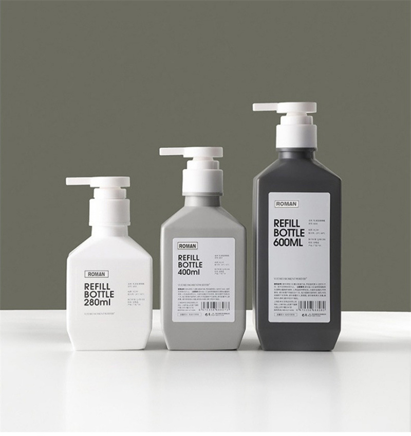 300 ml 400 ml 600 ml PE-Kunststoff-Lotionsflaschen, Shampoo-Flaschen, Körperwaschlotion, Körpermilchflasche für Kosmetikverpackungen 300 ml 400 ml 600 ml PE-Kunststoff-Lotionsflaschen, Shampoo-Flaschen, Körperwaschlotion, Körpermilchflasche für Kosmetikverpackungen