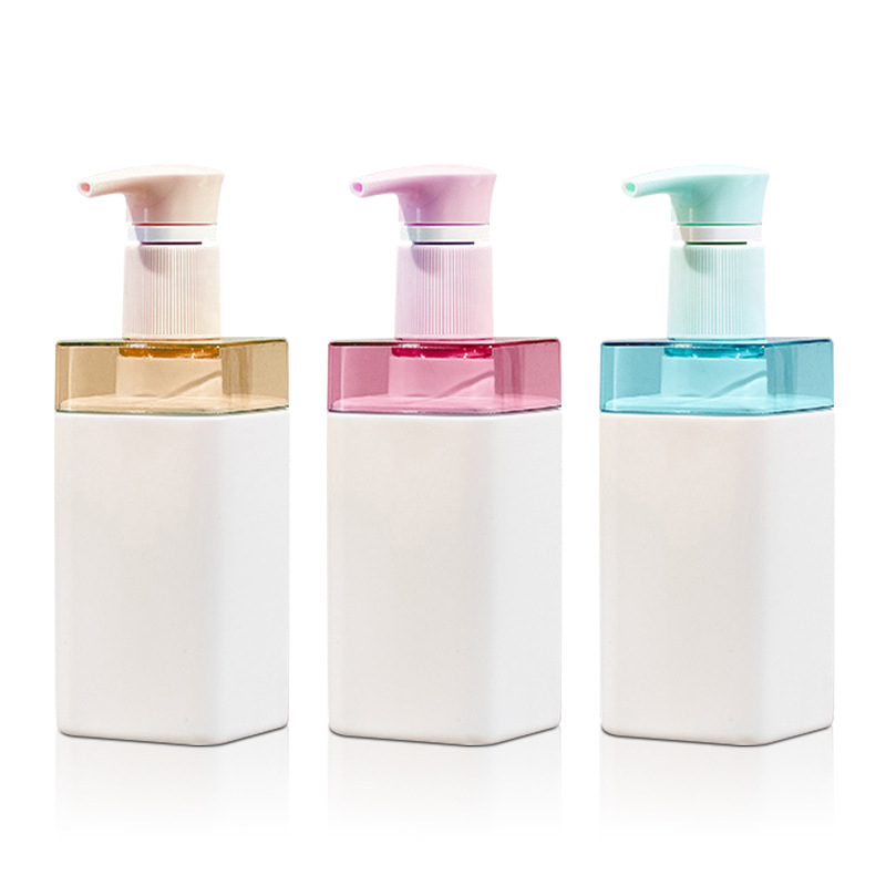 500 ml 750 ml Luxus-leere kosmetische quadratische Schulter-Plastikhotel-Lotion-Shampoo-Pumpflasche und Spülung mit Handwaschseifenspender 500 ml 750 ml Luxus-leere kosmetische quadratische Schulter-Plastikhotel-Lotion-Shampoo-Pumpflasche und Spülung mit Handwaschseifenspender