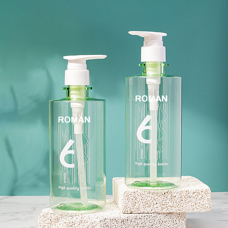 Grünes Plastik-PET-Hautpflege-Gesichtsreinigungsöl, Körperpeeling, Waschlotion, Haarspray, Shampoo und Spülung, Pumpflaschen-Set