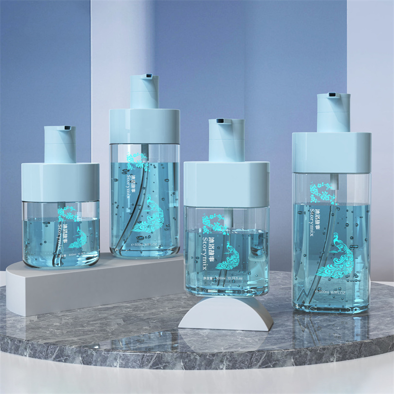 Luxus 300 ml 500 ml Oval Body Wash Press Lotion Pumpflaschen für Erwachsene Kinder Feuchtigkeitsspendende Duschgel Lotion Whitening Bubble Eigenschaften Aminosäure