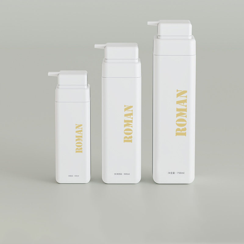 Luxuriöse leere Kunststoff-Körperöl-Shampoo-Flasche, 300 ml, 500 ml, 750 ml, mattierte kosmetische Lotions-Pumpflasche für Milch, Duschgel