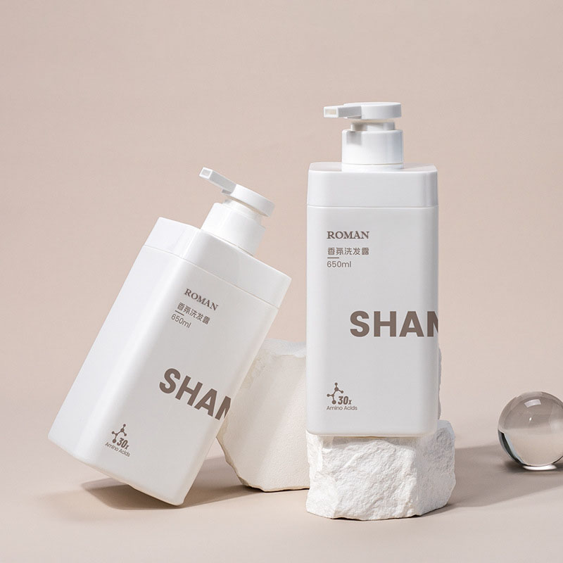 Neues Design Private Logo Mattweiß 650 ml quadratische leere HDPE-Kunststoff-Waschmittelflüssigkeitsflasche 1 l für Shampoo-Duschgel Neues Design Private Logo Mattweiß 650 ml quadratische leere HDPE-Kunststoff-Waschmittelflüssigkeitsflasche 1 l für Shampoo-Duschgel