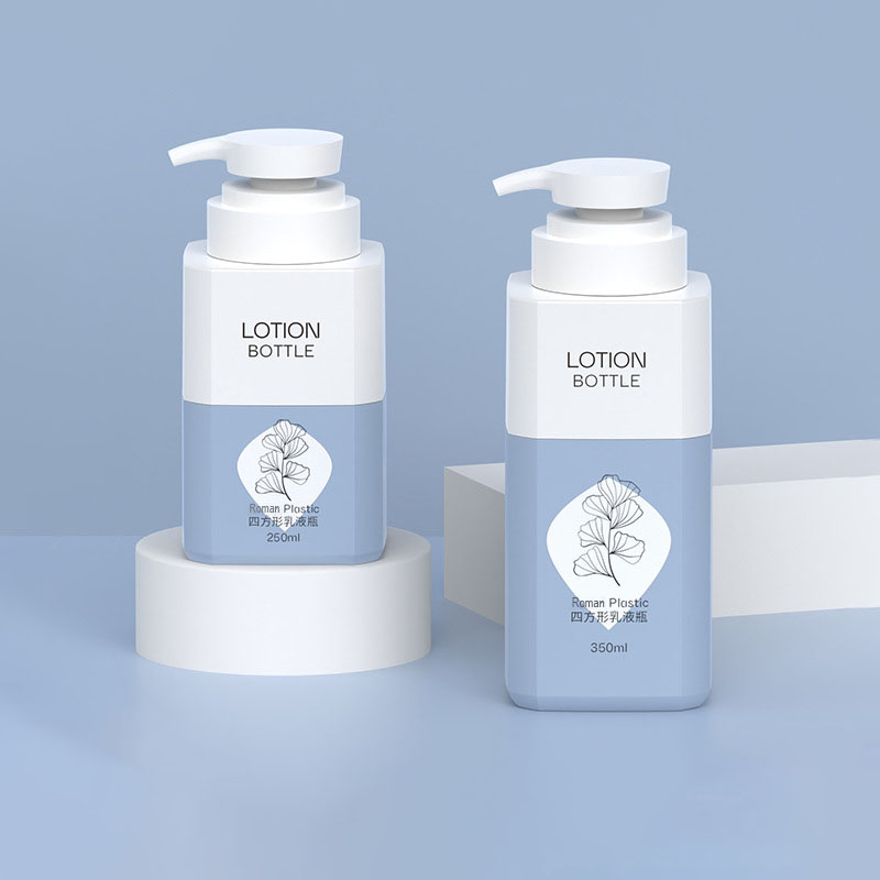 350 ml 500 ml große quadratische Haustier-Kunststoff-Unterabfüllflasche für den täglichen Bedarf, Pflegedusche, leerer Shampoo-Behälter für Badegel, 800 ml, 1000 ml