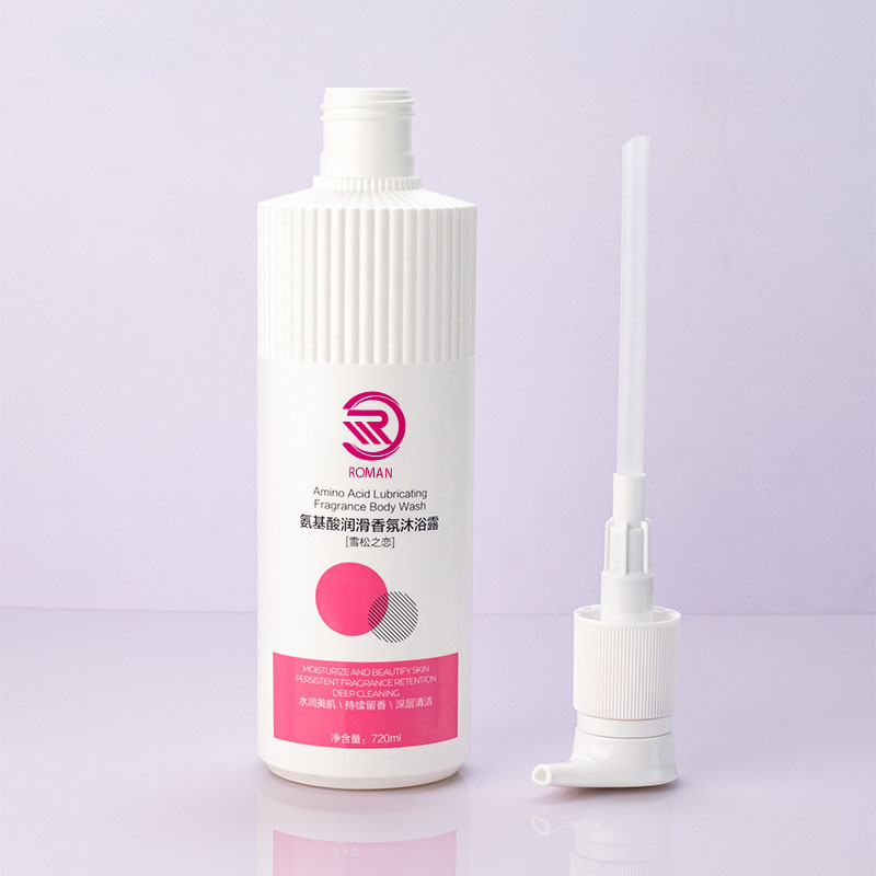 Heiße weiß gestreifte HDPE-Kunststoffflasche mit gewellter Düse, 500 ml, 700 ml, Shampoo, Duschgel, Lotion mit Pumpverschluss, Vietnam Heiße weiß gestreifte HDPE-Kunststoffflasche mit gewellter Düse, 500 ml, 700 ml, Shampoo, Duschgel, Lotion mit Pumpverschluss, Vietnam