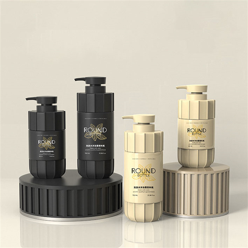 Mattschwarz, 550 ml, 600 ml, 700 ml, 750 ml, Haustier-Kunststoffstreifen, dickwandige Kunststoff-Lotion-Pumpflasche für Reiniger, Sonnencreme, Shampoo, Duschgel