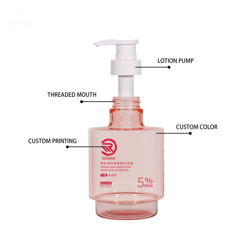 Neuankömmling Premium Pink 250 ml 300 ml 400 ml matt transparent leere runde Luxus-Hautpflege-Körperöl-Gesichtsserumpumpe und Lotionsflasche mit Verpackung Neuankömmling Premium Pink 250 ml 300 ml 400 ml matt transparent leere runde Luxus-Hautpflege-Körperöl-Gesichtsserumpumpe und Lotionsflasche mit Verpackung