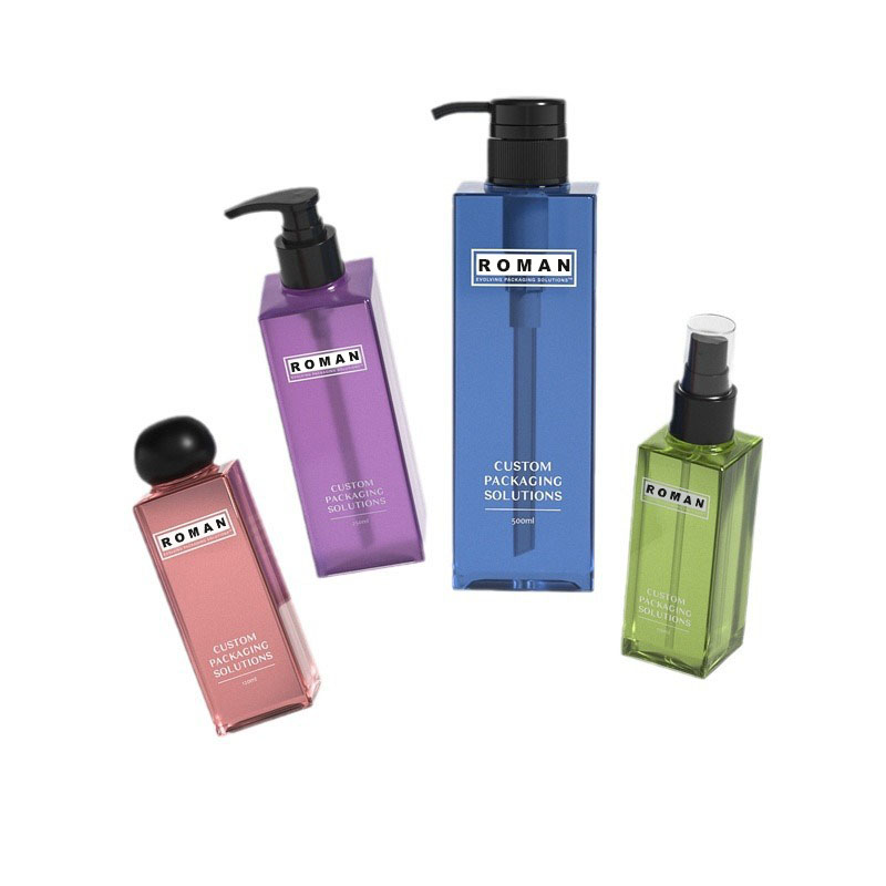 Quadratische Premium-Plastikflaschen mit 200 ml und 250 ml Fassungsvermögen, klar gefrostet, kosmetische Lotionsflaschen für Hautpflegeserum, Premium-Toner-Verpackung mit kugelförmigem Schraubverschluss Quadratische Premium-Plastikflaschen mit 200 ml und 250 ml Fassungsvermögen, klar gefrostet, kosmetische Lotionsflaschen für Hautpflegeserum, Premium-Toner-Verpackung mit kugelförmigem Schraubverschluss