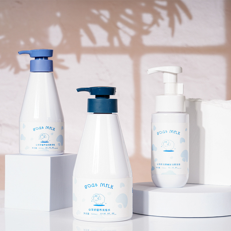 Private Label 300 ml 500 ml reine weiße PET-Kunststoffflasche, Whitening Cream, feuchtigkeitsspendende Milchlotion mit Lotionspumpe