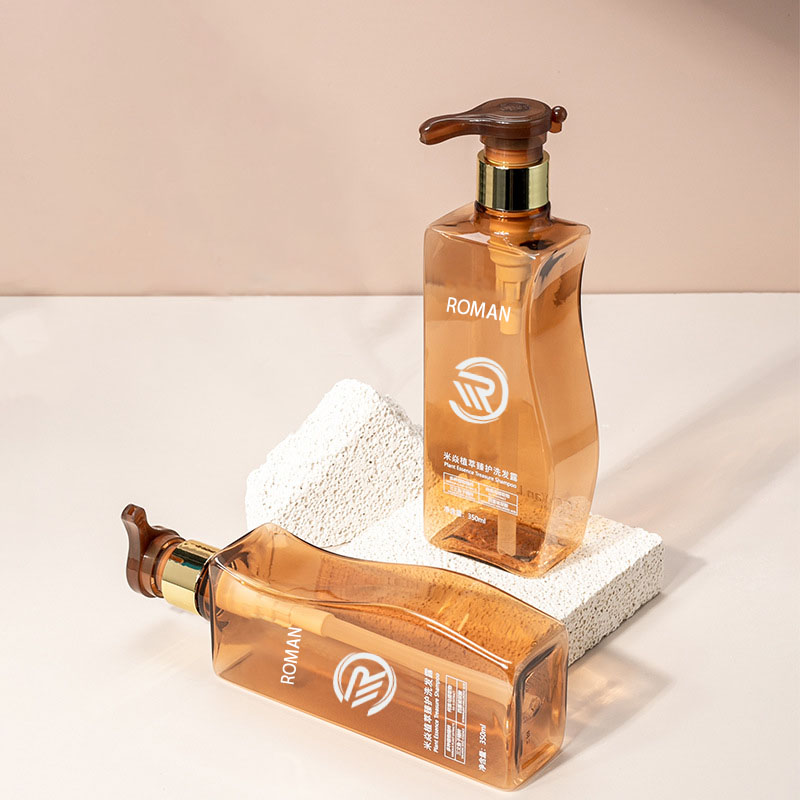 Zuverlässige 350 ml 500 ml kurvenförmige, bernsteinfarbene, leere PET-Körperlotionsflasche aus Kunststoff mit Pumpe für die Verwendung von Haarpflege, Shampoo, Spülung oder Gesichtscreme Zuverlässige 350 ml 500 ml kurvenförmige, bernsteinfarbene, leere PET-Körperlotionsflasche aus Kunststoff mit Pumpe für die Verwendung von Haarpflege, Shampoo, Spülung oder Gesichtscreme